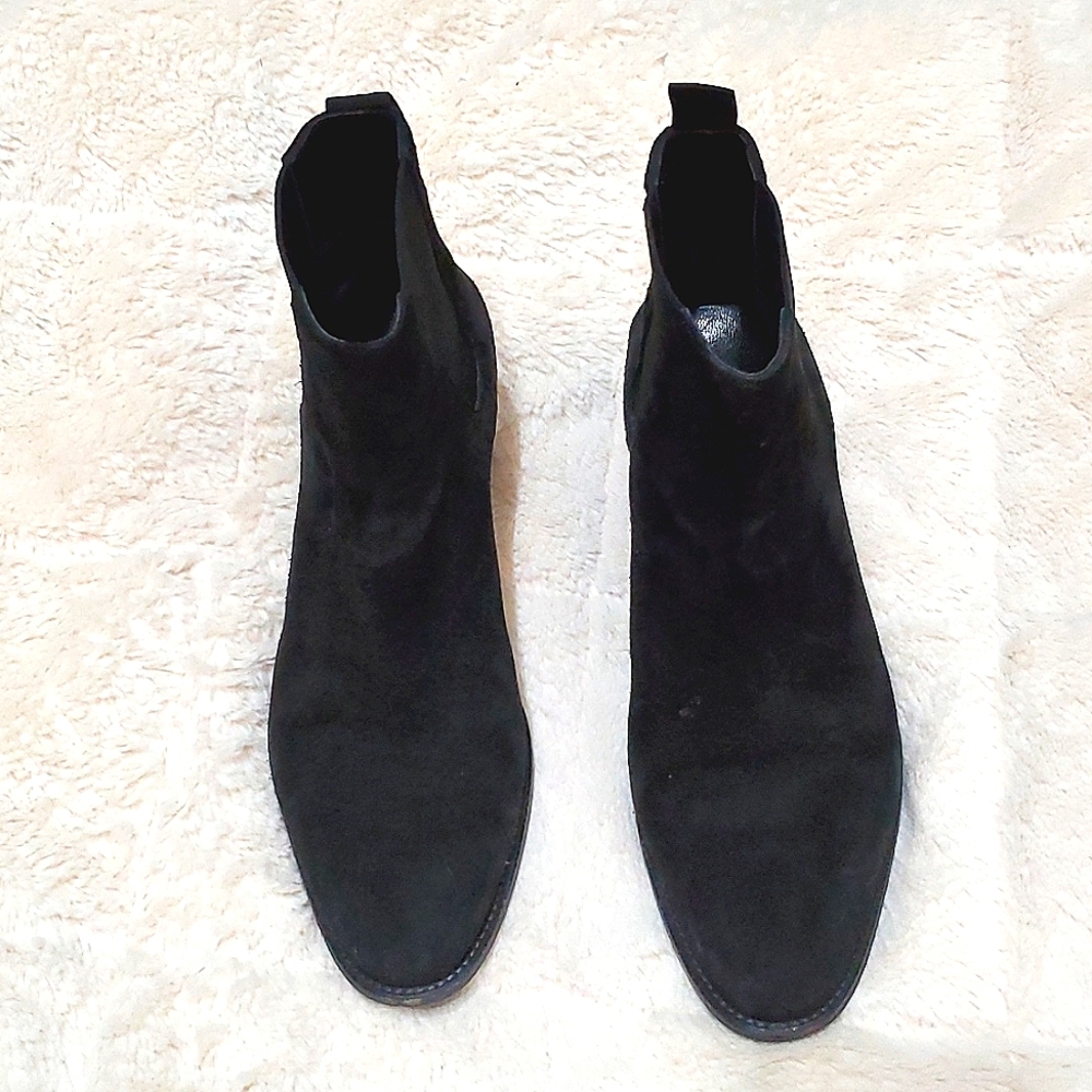 Ann Mashburn/ Soft Black Suede/ Leather/Chelsea Boots